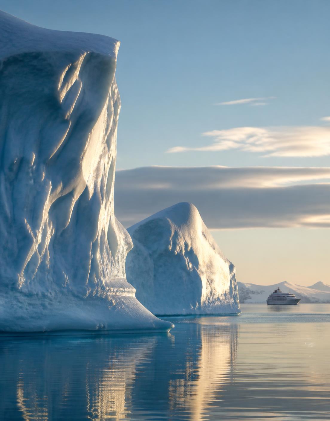 Antarctica — Towering ice and air cleaner than anywhere you've been.